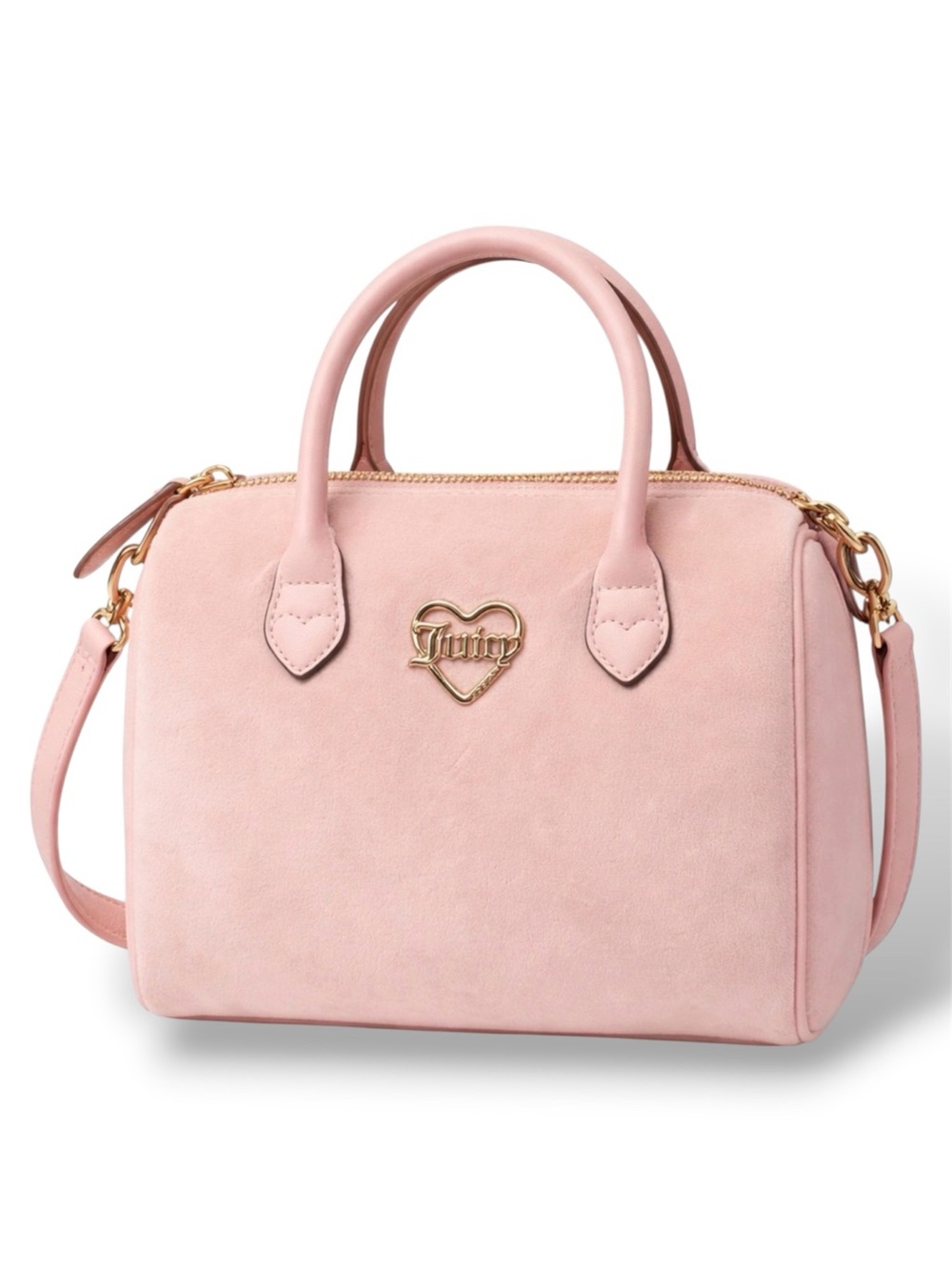 NWOT Juicy Couture Velour Pink Satchel Mini Bowler Crossbody Bag Y2K